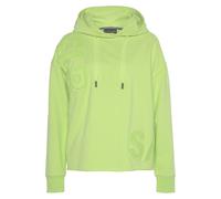 Kapuzensweatshirt ELBSAND "Elgin" Gr. L (40), grün (limone) Damen Sweatshirts mit Logostickerei, lockerer Hoodie aus elastischer Baumwolle Bestseller (47958413-L)