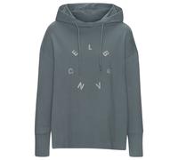 Kapuzensweatshirt ELBSAND "Darisa", Damen, Gr. XXL (44), blau (petrol), angeraute Sweatware, Obermaterial: 95% Baumwolle, 5% Elasthan, unifarben, figurumspielend hüftlang, ohne Ausschnitt, Sweatshirts