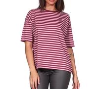 ELBSAND - Women's Kia T-Shirt - T-Shirt, Gr. L, rot/rosa (Ruby/ShellPinkStripe)