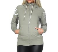Elbsand Kinea Damen Sweatjacke, Zip-Jacke mit Kapuze, schmal geschnitten
