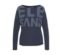 Langarmshirt ELBSAND "Niola" Gr. M (38), blau (marine) Damen Shirts Jersey mit großem Frontprint (45216966-M)