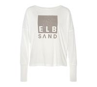 Langarmshirt ELBSAND Gr. L (40), weiß Damen Shirts Jersey mit Logodruck (21605406-L)