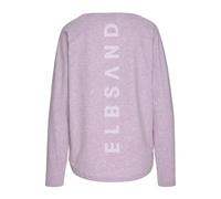 Longsleeve ELBSAND "Tira", Damen, Gr. XXL (44), lila (lila meliert), Jersey, Obermaterial: 50% Baumwolle, 50% Polyester, meliert, figurumspielend hüftlang, Rundhals, Shirts, mit Logodruck hinten, Lang