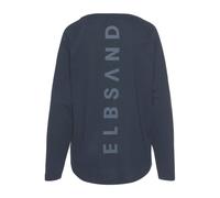 Longsleeve ELBSAND "Tinna" Gr. M (38), blau (marine) Damen Shirts Langarm mit Logodruck hinten (89064924-M)