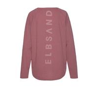 Longsleeve ELBSAND "Tira", Damen, Gr. L (40), lila (mauve meliert), Jersey, Obermaterial: 50% Baumwolle, 50% Polyester, meliert, figurumspielend hüftlang, Rundhals, Shirts, mit Logodruck hinten, Langa