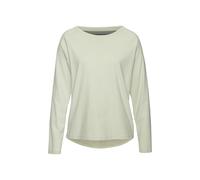 Longsleeve ELBSAND "Tinna", Damen, Gr. XL (42), grün (pastellgrün), Jersey, Obermaterial: 50% Baumwolle, 50% Polyester, unifarben, figurumspielend hüftlang, Rundhals, Shirts, mit Logodruck hinten, Lan