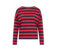Elbsand Damen Longsleeve Langarmshirt mit Streifen ESWMilia 70674 00 Coldwater + Barberry (0133) M