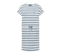 Elbsand Sellvie Kleid, Grau/Weiß, Kurzarm mit Kordelzug, 50% Baumwolle 50% Polyester