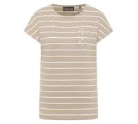ELBSAND - Women's Selma - T-Shirt, Gr. L, beige (SoftMud/BrightWhiteStripe)