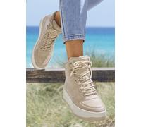 Sneaker ELBSAND "Freizeitschuh, Halbschuh, High Top Sneaker, Turnschuh, Schnürschuh", Damen, Gr. 41, beige, Obermaterial: 100% Synthetik. Decksohle: 100% Textilmaterial. Futter: 100% Textilmaterial. L