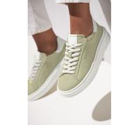 Sneaker ELBSAND, Damen, Gr. 39, grün (lime), Obermaterial: 95% Ziegenleder, 5% Schafsleder. Futter: 100% Lederimitat. Decksohle: 100% Schafsleder. Laufsohle: 100% Synthetik, unifarben, casual, Schuhe,