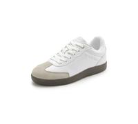 Sneaker ELBSAND "Freizeitschuh, Schnürschuh, Turnschuh, Retro Sneaker", Damen, Gr. 40, weiß, Obermaterial: 90% Lederimitat, 10% Rindsleder. Decksohle: 100% Textilmaterial. Futter: 100% Textilmaterial.
