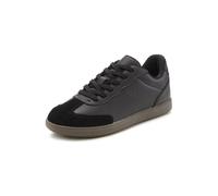 Sneaker ELBSAND, Damen, Gr. 43, schwarz, Obermaterial: 90% Lederimitat, 10% Rindsleder. Futter: 100% Polyester. Decksohle: 100% Polyester. Laufsohle: 100% Synthetik, unifarben mit Farbeinsatz, casual,