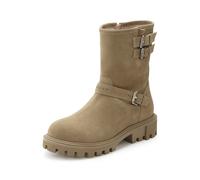 Stiefelette ELBSAND "Stiefel, Boots, Bikerboots, Lederstiefelette, Lederboots", Damen, Gr. 37, beige, Obermaterial: 100% Rindsleder. Decksohle: 100% Textilmaterial. Futter: 85% Textilmaterial, 15% Led