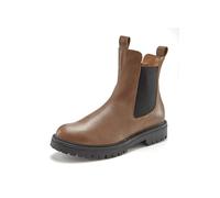 Stiefelette ELBSAND "Chelseaboots, Schlupfstiefel, Bikerboots, Sommerstiefelette", Damen, Gr. 36, schwarz (camel, schwarz), Obermaterial: 100% Rindsleder. Decksohle: 100% Synthetik. Futter: 100% Synth