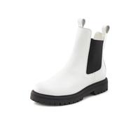 Stiefelette ELBSAND Gr. 42, weiß Damen Schuhe Schlupfstiefeletten Chelseaboots, Schlupfstiefel, Bikerboots aus Leder (73796948-42)