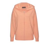 Strickjacke ELBSAND, Damen, Gr. 36/38, aprikose, Feinstrick, Obermaterial: 50% Viskose, 28% Polyester, 22% Nylon, meliert, unifarben, bequem hüftlang, Rippstrickbündchen, Strickjacken Strickjacke, aus