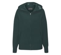 Strickjacke ELBSAND, Damen, Gr. 48/50, blau (petrol), Feinstrick, Obermaterial: 50% Viskose, 28% Polyester, 22% Nylon, unifarben, meliert, casual, bequem hüftlang, Langarm Rippstrickbündchen, Strickja