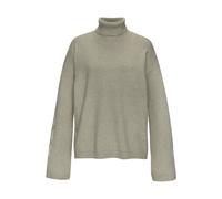 Sweater ELBSAND, Damen, Gr. 44/46, grün (oliv meliert), Feinstrick, Strick, Obermaterial: 50% Viskose (LENZING), 50% Polyester, meliert, unifarben, casual, bequem, hoch geschlossener Ausschnitt, Langa