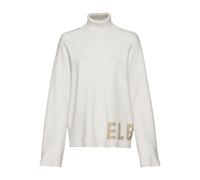 Sweater ELBSAND, Damen, Gr. 44/46, weiß (wollweiß), Feinstrick, Obermaterial: 50% Viskose, 28% Polyester, 22% Polyamid, meliert, bequem hüftlang, Sweatshirts Sweater, Rollkragenpullover aus hochwertig