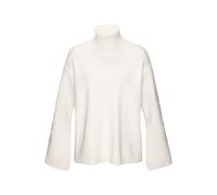Sweater ELBSAND, Damen, Gr. 32/34, weiß (wollweiß meliert), Feinstrick, Obermaterial: 50% Viskose, 28% Polyester, 22% Polyamid, meliert, unifarben, bequem, hoch geschlossener Ausschnitt, Strickbund, S