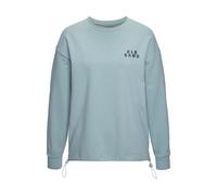 Sweatshirt ELBSAND "Carisa", Damen, Gr. M (38), aquamarine, Sweatware, Obermaterial: 95% Baumwolle, 5% Elasthan, unifarben, figurumspielend hüftlang, Rundhals, Sweatshirts Sweatshirt, mit verstellbare