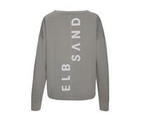 Sweatshirt ELBSAND "Raina", Damen, Gr. XXL (44), grün, Sweatware, Obermaterial: 95% Baumwolle, 5% Elasthan, unifarben, figurumspielend hüftlang, Rundhals, Sweatshirts Sweatshirt, mit Logoprint am Rück