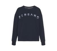 Sweatshirt ELBSAND "Sontje" Gr. L (40), blau (marine) Damen Sweatshirts mit Flockprint vorne (97253229-L)