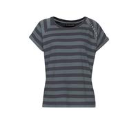 T-Shirt ELBSAND "Calisa", Damen, Gr. S (36), blau (petrol, blau), Jersey, Obermaterial: 50% Baumwolle, 50% Polyester, gestreift, casual, figurumspielend hüftlang, Rundhals, Kurzarm Raglanärmel, Shirts