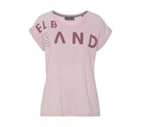 T-Shirt ELBSAND, Damen, Gr. XL (42), rosa, Jersey, Obermaterial: 50% Baumwolle, 50% Polyester, unifarben, figurumspielend hüftlang, Rundhals, Aufschlag, Shirts T-Shirt, aus weichem Jersey, Kurzarmshir