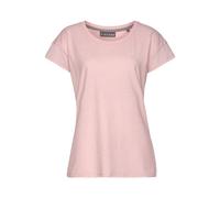 T-Shirt ELBSAND "Ranva", Damen, Gr. XXL (44), rosa (rosé meliert), Jersey, Obermaterial: 50% Baumwolle, 50% Polyester, meliert, casual, figurumspielend hüftlang, Rundhals, Kurzarm offene Kante, Shirts