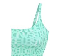 Tankini-Top ELBSAND "Letra", Damen, Gr. 44, Cup C/D, grün (mint), Recycling-Polyamid, bedruckt, Bikini-Oberteile, mit tollem Wording (89117762-44) mint