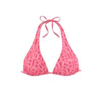 Triangel-Bikini-Top ELBSAND "Letra", Damen, Gr. 42, Cup C/D, orange (koralle), Recycling-Polyamid, bedruckt, Bikini-Oberteile, mit tollem Wording (65810203-42) koralle