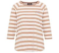 ELBSAND - Women's Celin T-Shirt - T-Shirt, Gr. XXL, beige/weiß (Nougat/CloudWhite/Stripe)