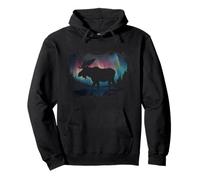 Elch Nordlicht Winter Wandern Alaska Naturliebhaber Pullover Hoodie