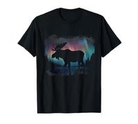 Elch Nordlicht Winter Wandern Alaska Naturliebhaber T-Shirt