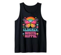 Elderly White Hippie Retro Vibe Butterfly Vintage 70er Jahre Groovy Tank Top