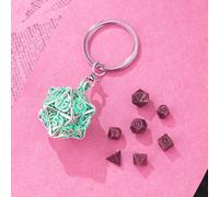 Elderwood's Vault - W20 Schlüsselanhänger mit Mini-Würfelset - Emerald Grove