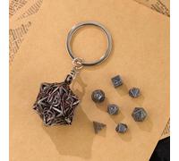 Elderwood's Vault - W20 Schlüsselanhänger mit Mini-Würfelset - Scarlet Grove