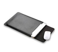 Mikrofaser Leder Laptop Sleeve Slim Case Cover Luxus PU Ledertasche Elagant Schutzhülle integriert Mousepad kompatibel mit MacBook Pro & Pro Retina 15,4"