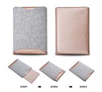 ele ELEOPTION PU Ledertasche Laptop Cover Doppelschicht Business Style Tragetasche kompatibel mit MacBook Air/MacBook Pro Pro Retina 13,3" (Rosegold)