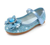 Eleasica Mädchen Schuhe für Kinder Prinzessin Sandalen Weihnachten Karneval Schuhe Flach Klettverschluss Glitzer Kristall Ballerinas Geburtstagsgeschenk Verkleidung