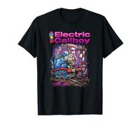 Electric Callboy Choo Choo Cartoon-V-Ausschnitt-Kurzarm T-Shirt Schwarz Unisex-Erwachsene S
