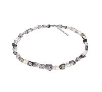 ELEDORO echter Dendrit Opal Halskette Collier für Damen aus Silber 925 48cm lang