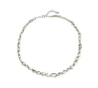 ELEDORO echter grüner Amethyst Halskette Collier für Damen aus Silber 925 Karabiner 45cm lang