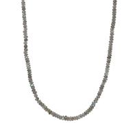 ELEDORO echter Labradorit Halskette Collier für Damen aus Silber 925 rhodiniert Karabiner Rondelle 3-4,5mm 48cm plus 5cm lang