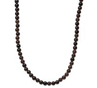 ELEDORO echter Rauchquarz Halskette Collier für Damen aus Silber 925 rhodiniert Karabiner 6mm 48cm plus 5cm lang