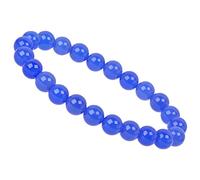 ELEDORO echtes Edelstein Perlen Armband - Natürliche Chakra Power Steine, Stretch Design, 8mm (Achat Royalblau)