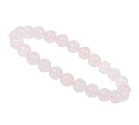 ELEDORO echtes Edelstein Perlen Armband - Natürliche Chakra Power Steine, Stretch Design, 8mm (Rosenquarz)