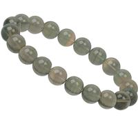 ELEDORO Stretch Armband aus echten Edelsteinen-Perlen 10mm: für Energie und Harmonie (Fluorit grün)